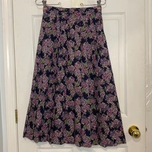 NWT Rare Vintage Laura Ashley Floral Print Pleat Maxi Skirt